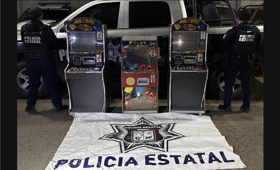 Operativo de la Policía Estatal asegura máquinas tragamonedas en Agualurca
