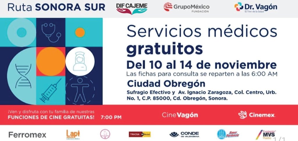 VISITARÁ EL TREN DE LA SALUD A&nbsp;CAJEME